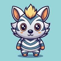a cartoon animal with a striped outfit on a white background vector