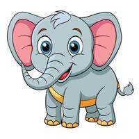 cartoon elephant standing on white background on a white background vector