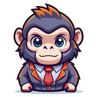 monkey in suit and tie r illustration vector