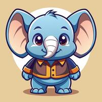 cartoon elephant in a suit with a big nose on a white background vector