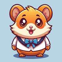 hamster in a tie and bow tie vector