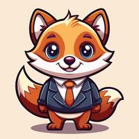 cartoon fox in on a white background vector