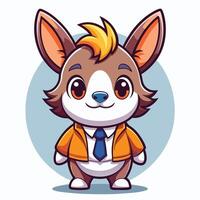 cartoon dog wearing a suit and tie on a white background vector