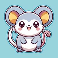 a cute mouse with big nose on a white background vector