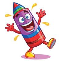 crayon happy cartoon on a white background vector