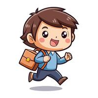 cartoon boy running with on a white background vector
