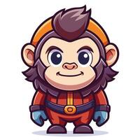 monkey in winter outfit illustration vector
