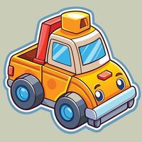 cartoon truck with color on a white background vector