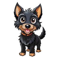 cute cartoon dog with a collar and collar vector