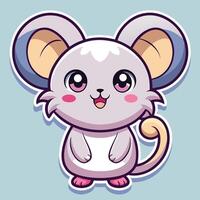 a cute mouse with big eyes and a big nose on a white background vector
