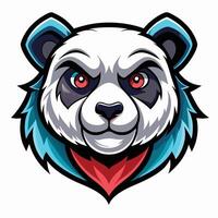 a panda head with red eyes on a white background vector