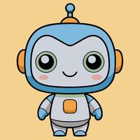 a cartoon robot on a white background vector