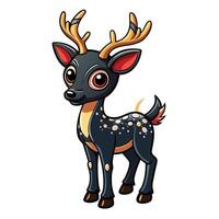 a cartoon deer with big horns and a big nose on a white background vector
