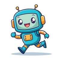 robot running illustration on a white background vector