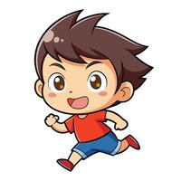a cartoon boy running with his eyes closed vector