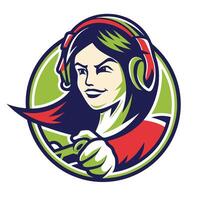 a woman controller on a white background vector