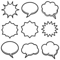 a set of speech bubbles with different shapes on a white background vector
