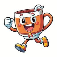 a cartoon character on a white background cup of coffee vector
