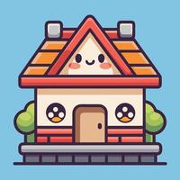 a cartoon house with a roof and windows on a white background vector