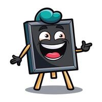 blackboard character with a on a white background vector