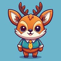 a cartoon deer wearing background vector