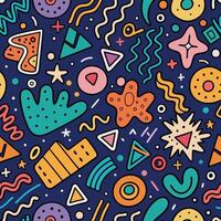 seamless pattern with colorful on a blue background vector