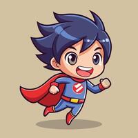 superhero boy running on a white background vector