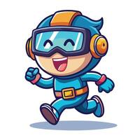 cartoon character running with t on a white background vector