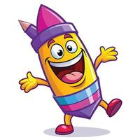 a cartoon pencil character with arms on a white background vector