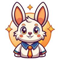 a cartoon bunny wearing a tie and tie on a white background vector
