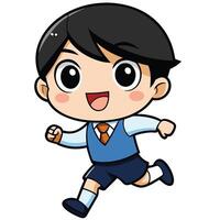 a cartoon boy running with his hands up on a white background vector