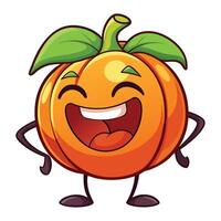 a cartoon orange with a smile on its face vector