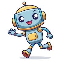 cute robot illustration on a white background vector