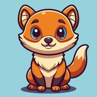 cartoon fox illustration on a white background vector
