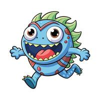 cartoon monster running illustration on a white background vector