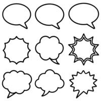 speech bubbles set of different shapes on a white background vector