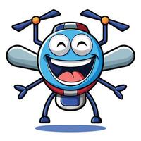 a cartoon insect with a happy face and two arms vector