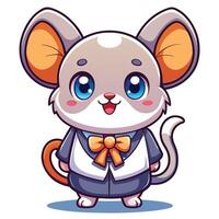 a cartoon mouse in a suit and tie on a white background vector