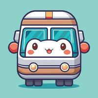 a cute little bus with a smile on its face vector