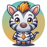 a cartoon zebra wearing a tie and tie vector