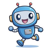 cute robot on a white background vector