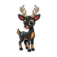 a cartoon deer with big horns on a white background vector