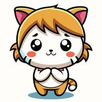 a cartoon cat with a big smile on its face vector