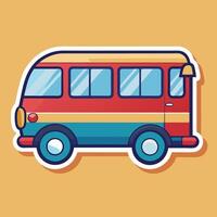 a cartoon bus on a yellow background vector