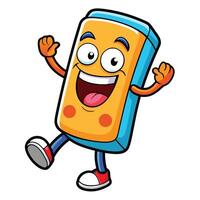 a cartoon character of a battery with arms and legs vector