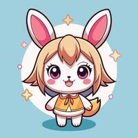 a cute little bunny with big ears vector