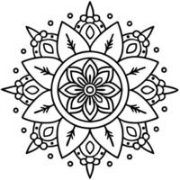 a coloring page with a flower design vector