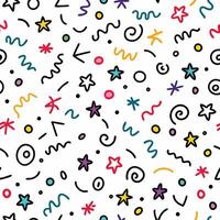 seamless pattern with colorful stars blue red on a white background vector