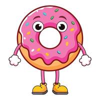 a cartoon donut character with arms and legs vector