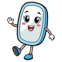 a cartoon character of a smart phone vector
